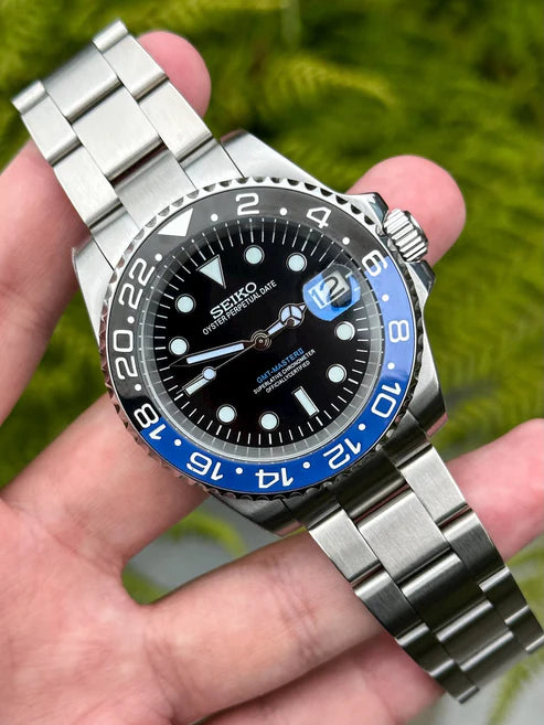 XP Mod XP Mod GMT Dual-Time Dual-Time "Batman" con movimiento NH70, cristal zafiro y acero 316L pulido | XP Watch Co.