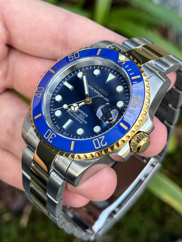 Sub-Diver "Two Tone Blue" con movimiento NH35, acero 316L y cristal zafiro | XP Watch Co.