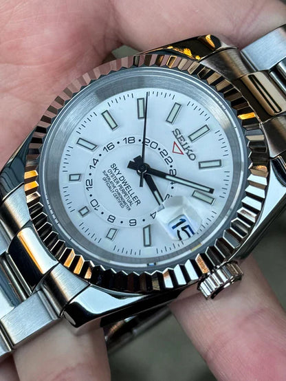 Sky-Dweller "Blanco" con movimiento NH70, cristal zafiro y acero 316L | XP Watch Co.