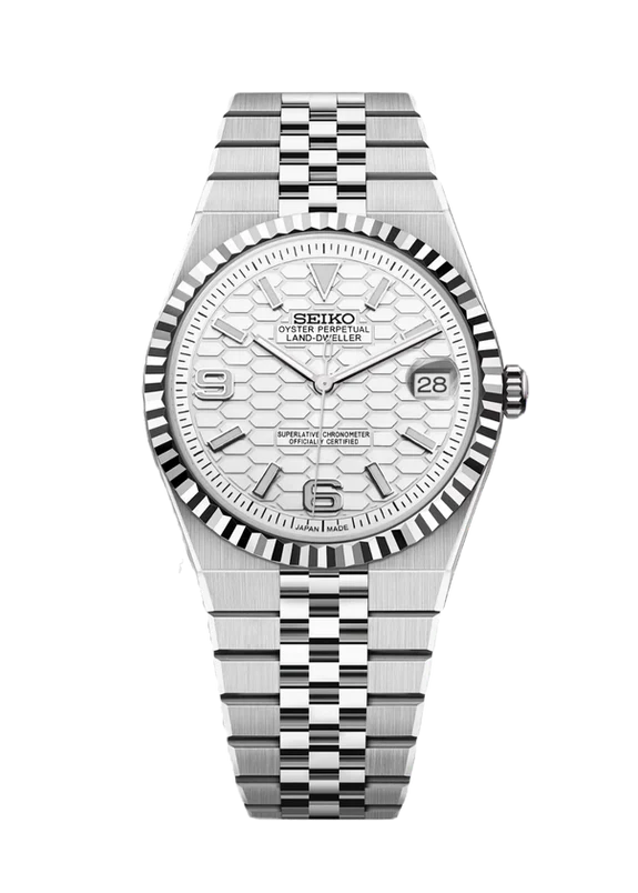 Land-Dweller Mod "White Sunburst" - Reloj personalizado con cristal de zafiro y acero inoxidable 316L | XP Watch Co.