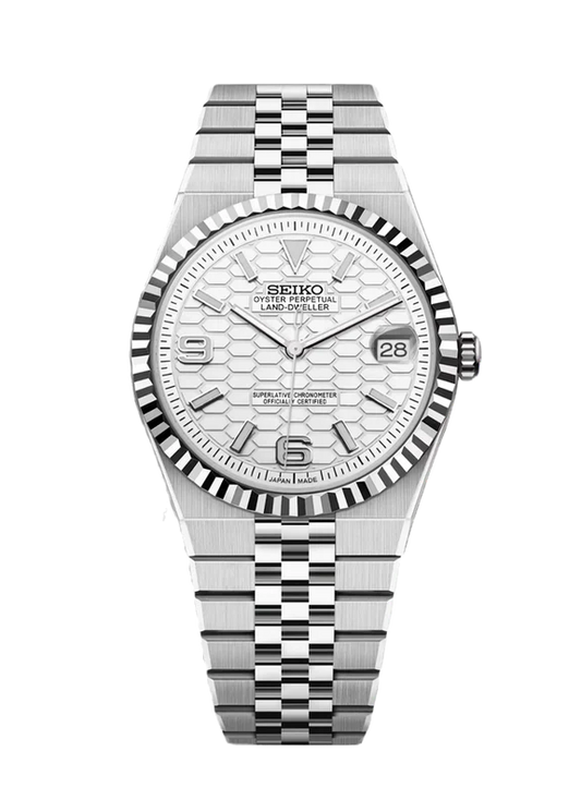 Land-Dweller Mod "White Sunburst" - Reloj personalizado con cristal de zafiro y acero inoxidable 316L | XP Watch Co.