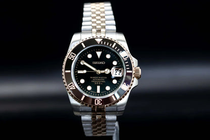 Sub-Diver "Two Tone Black Diver" con movimiento NH35 automático acero 316L cristal zafiro XP Watch Co.