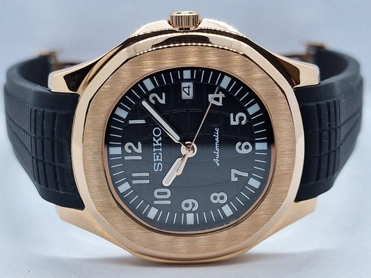 XP XP Mod Aqua-Tropic Mod "Rose Gold Black" con movimiento NH35, cristal zafiro y acero 316L | XP Watch Co.