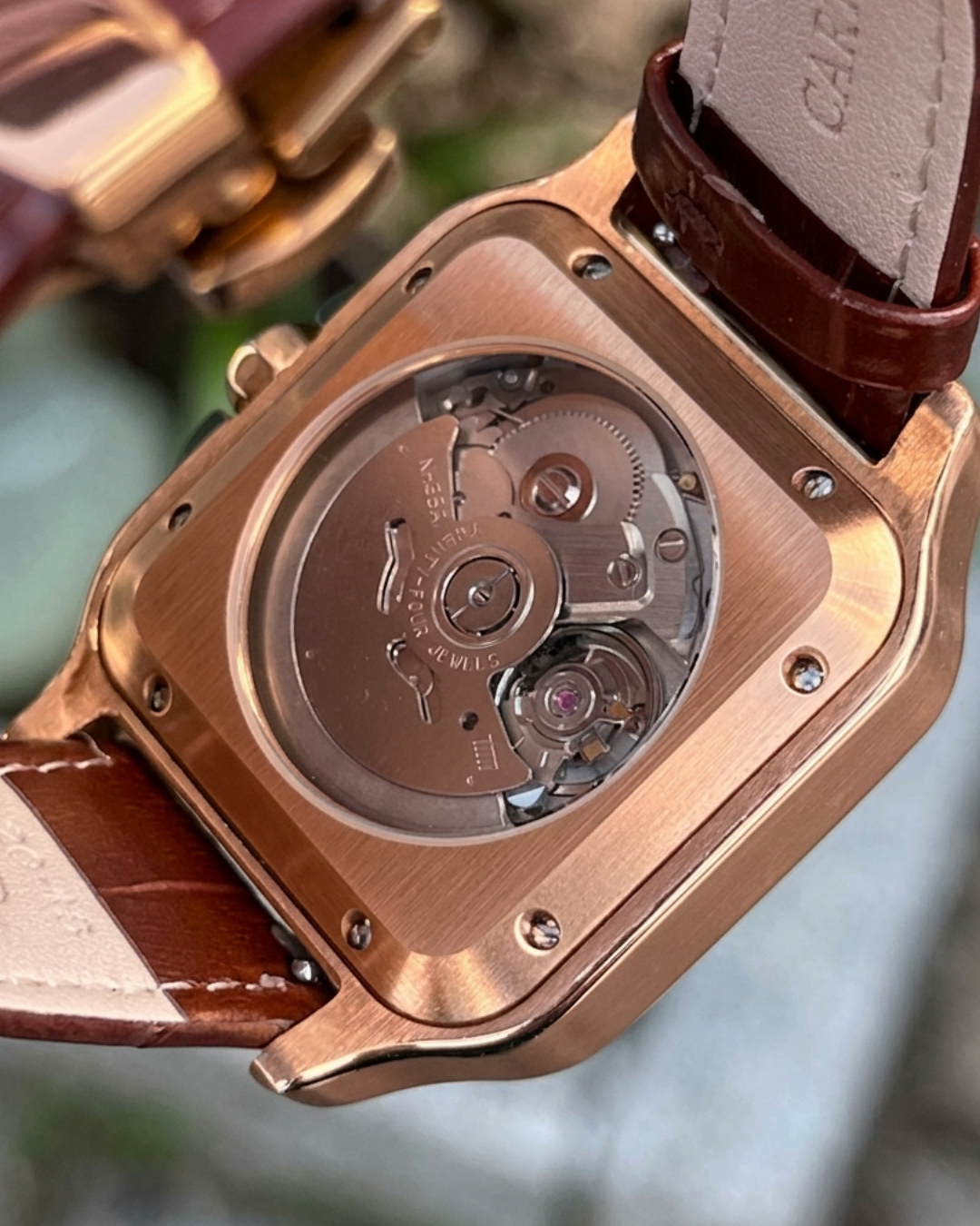 Santeiko Mod "Rose Gold White Roman" Leather - Reloj personalizado con movimiento automático NH35 y cristal de zafiro | XP Watch Co.