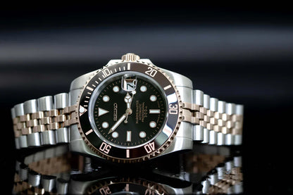 Sub-Diver "Two Tone Black Diver" con movimiento NH35, cristal zafiro y acero 316L | XP Watch Co.