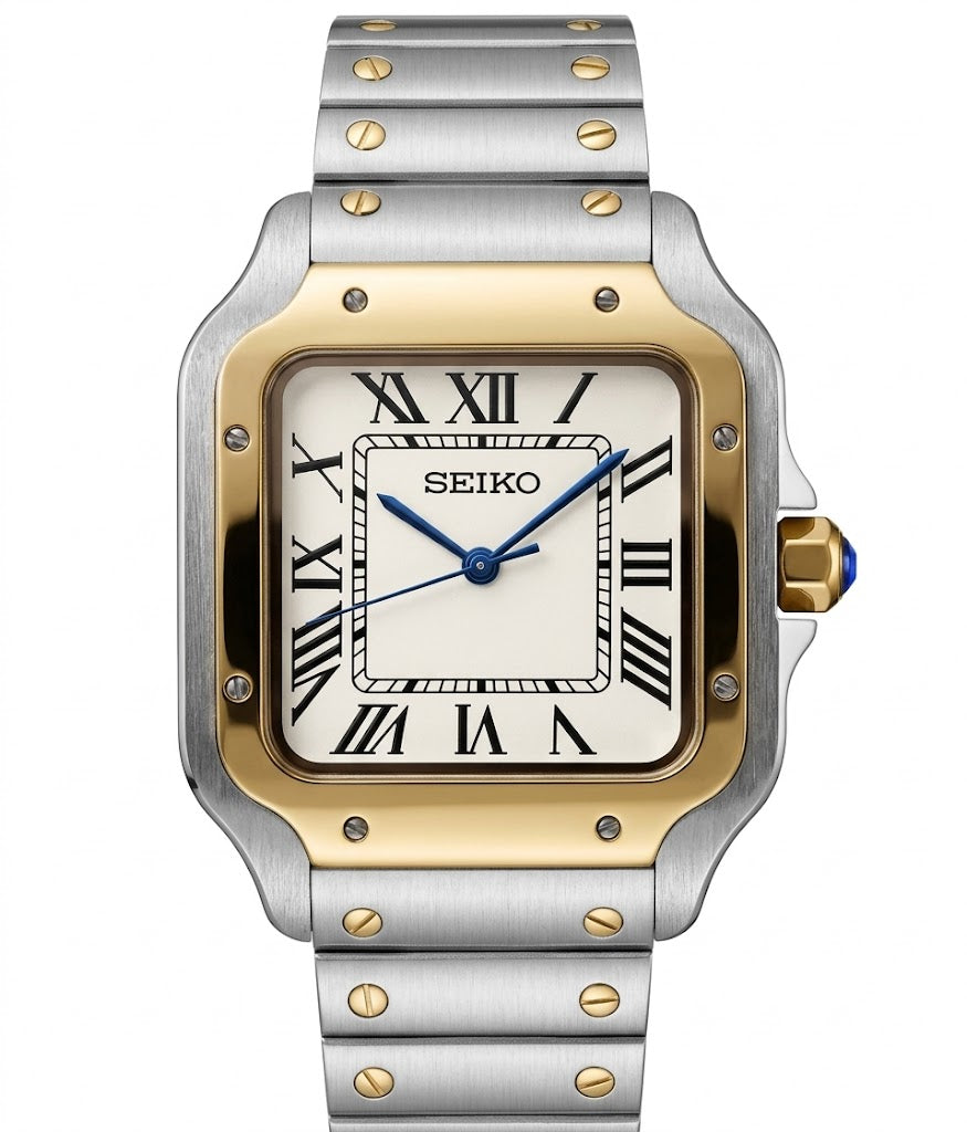 Santeiko Mod "Two Tone" White - Reloj personalizado con cristal de zafiro y acero inoxidable 316L | XP Watch Co.