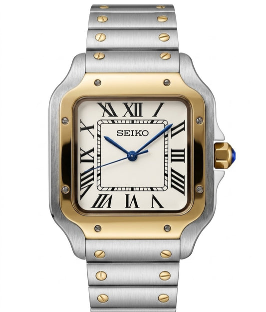 Santeiko Mod "Two Tone" White - Reloj personalizado con cristal de zafiro y acero inoxidable 316L | XP Watch Co.