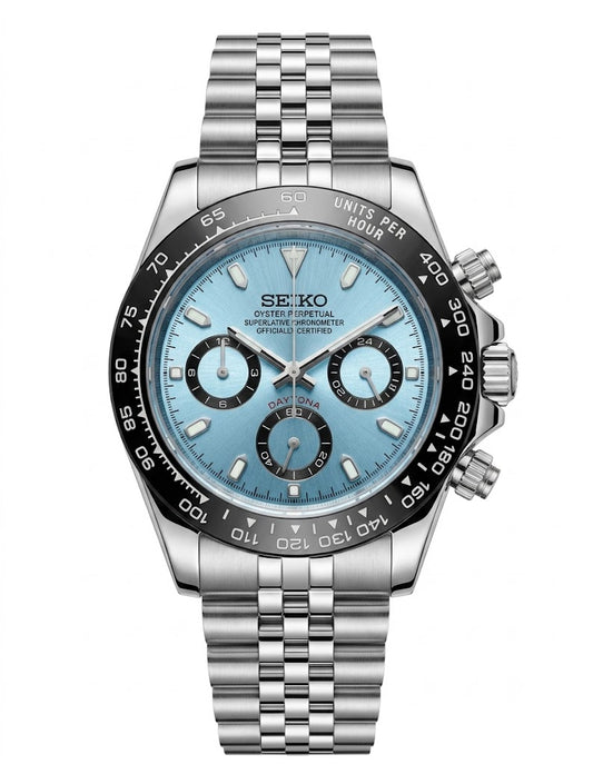 D-Racing "Ice Blue" - Reloj personalizado con cristal de zafiro y acero inoxidable 316L | XP Watch Co.