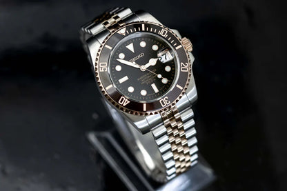 Sub-Diver "Two Tone Black Diver" con movimiento NH35, cristal zafiro y acero 316L | XP Watch Co.