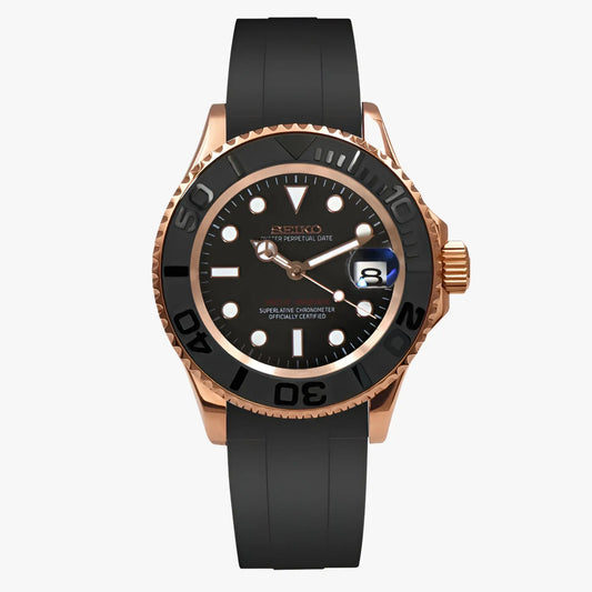 Reloj Automático XP Mod Yacht Master "Rose Gold" con movimiento NH35 automático, cristal zafiro y acero 316L | XP Watch Co.