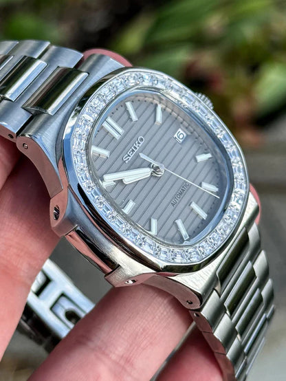 Nautic "Diamond" Grey - Reloj personalizado con cristal de zafiro y acero inoxidable 316L | XP Watch Co.