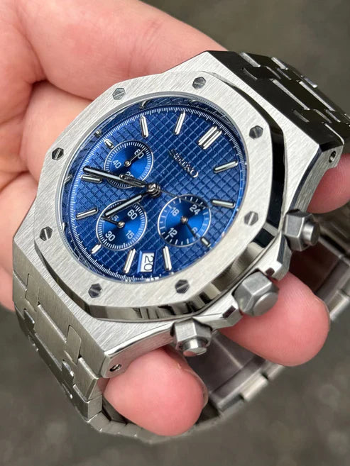 ROAK Chronograph "Blue" - Reloj personalizado con cronógrafo VK63 y cristal de zafiro | XP Watch Co.