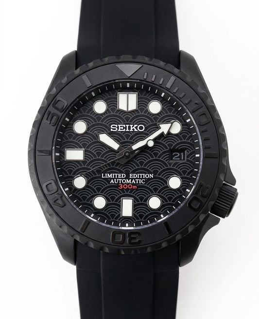 Seimod SKX007 Custom Seigaiha Dial, Night - Reloj automático personalizado con acero 316L y cristal de zafiro | XP Watch Co.