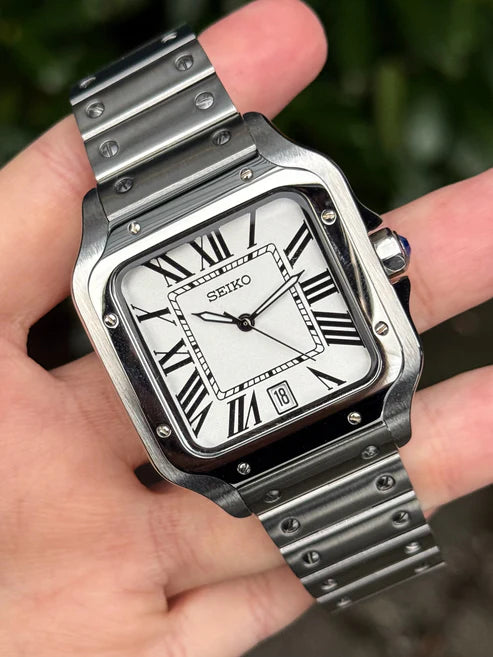 Santeiko Mod Classic White - Reloj personalizado con cristal de zafiro y acero inoxidable 316L | XP Watch Co.