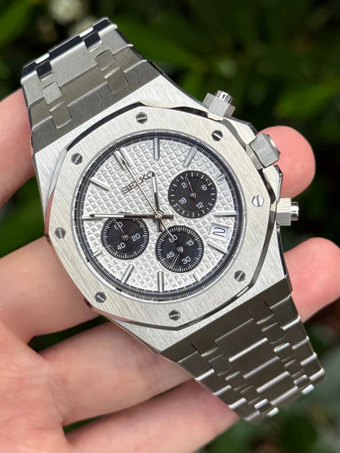 Reloj Automático XP Mod XP Mod ROAK Chronograph Panda con movimiento VK63, acero 316L y cristal zafiro | XP Watch Co.