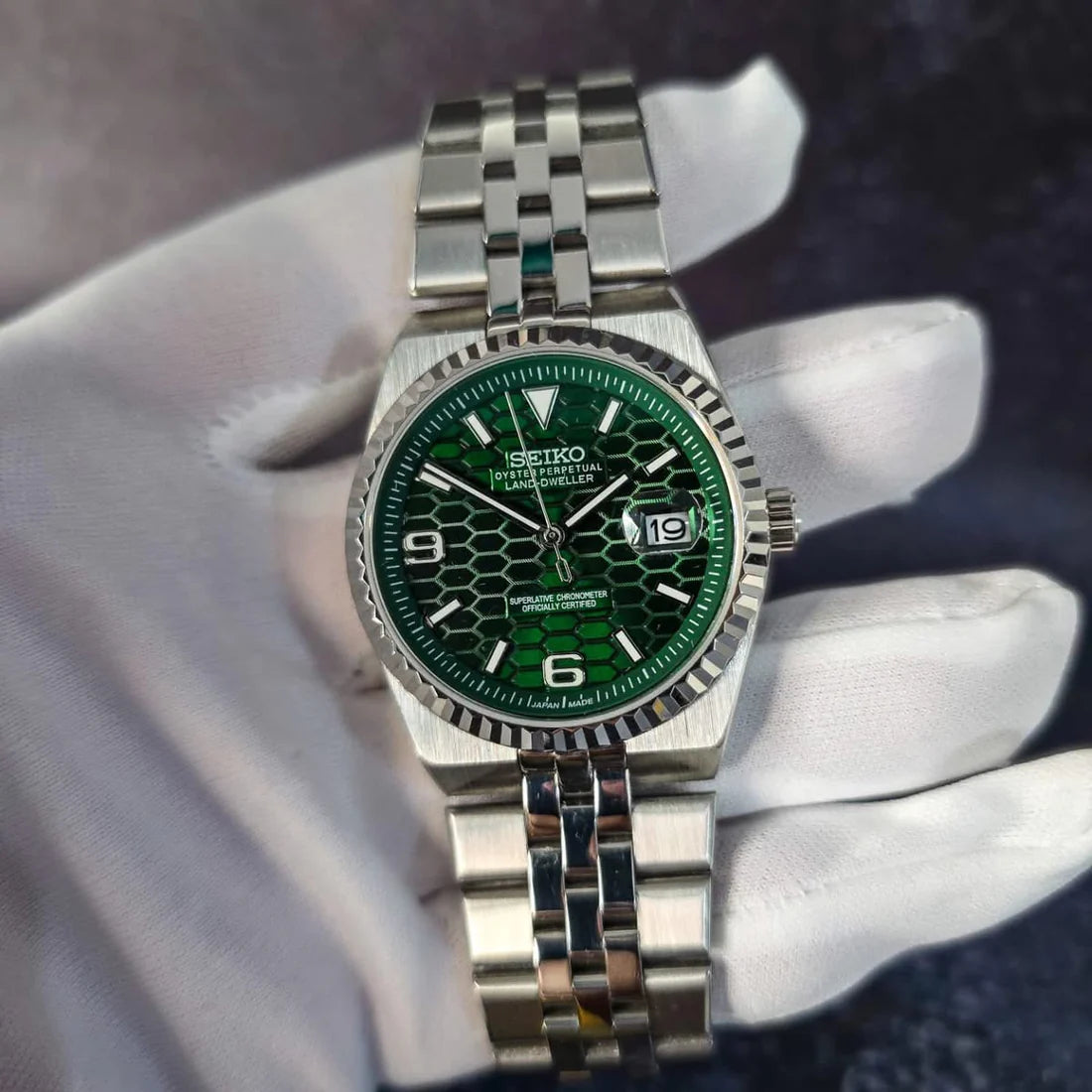 Land-Dweller "Green" - Reloj personalizado con movimiento NH35 y cristal de zafiro | XP Watch Co.