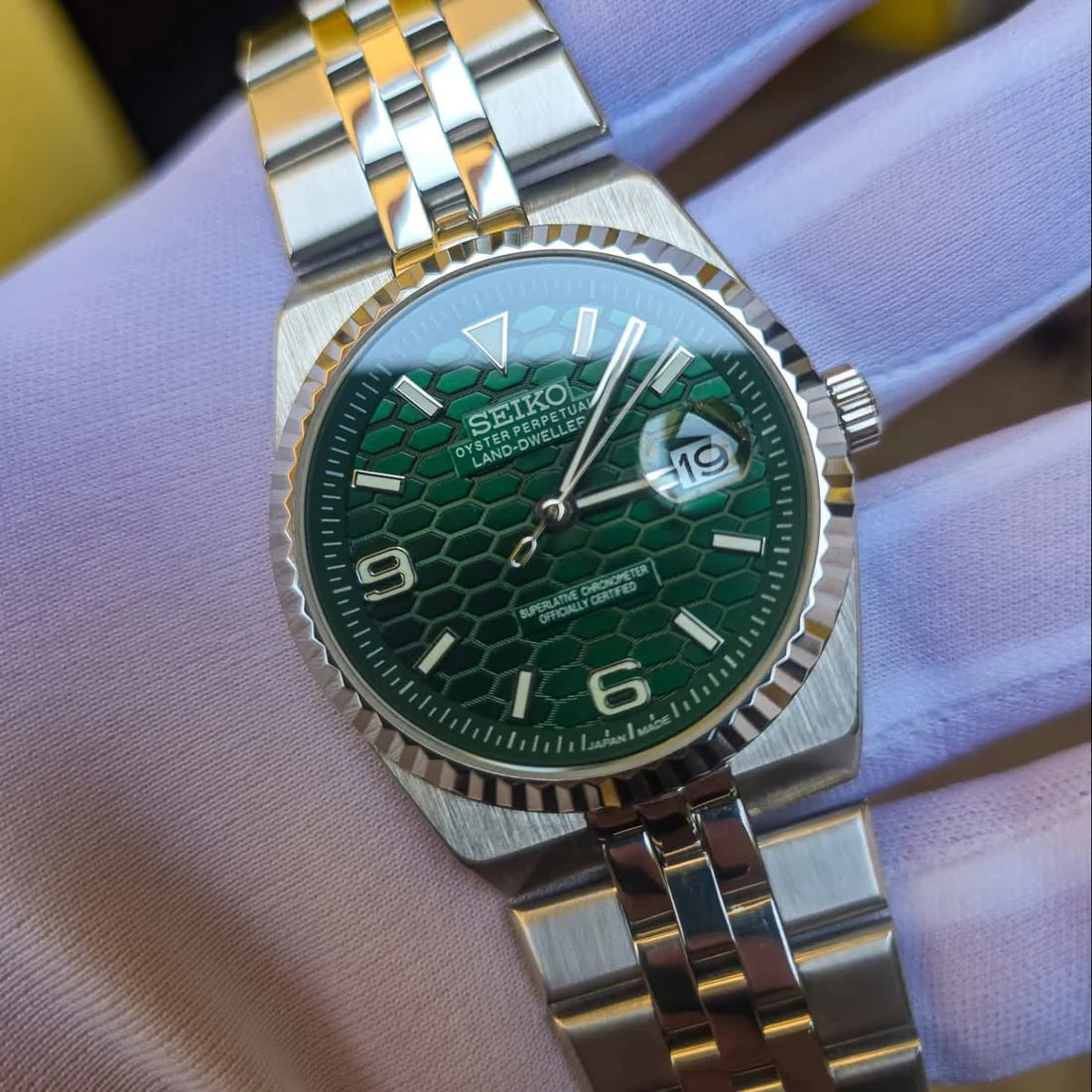 Land-Dweller "Green" - Reloj personalizado con movimiento automático NH35 y cristal de zafiro | XP Watch Co.