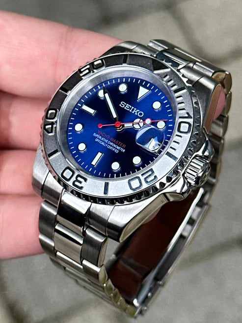 Yacht Master "Blue" - Reloj personalizado con cristal de zafiro y acero inoxidable 316L | XP Watch Co.