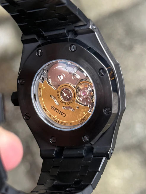 ROAK "Skeleton Black" - Reloj personalizado con movimiento automático NH35 y acero inoxidable 316L | XP Watch Co.
