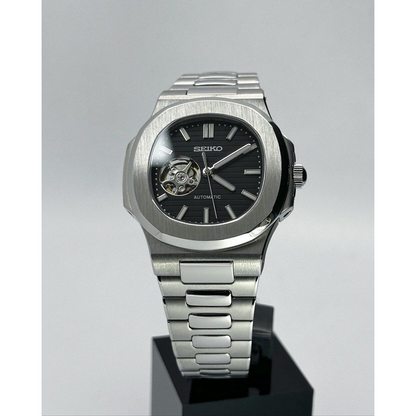 Nautic "Open Heart" Black - Reloj personalizado con movimiento automático NH35 y acero inoxidable 316L | XP Watch Co.