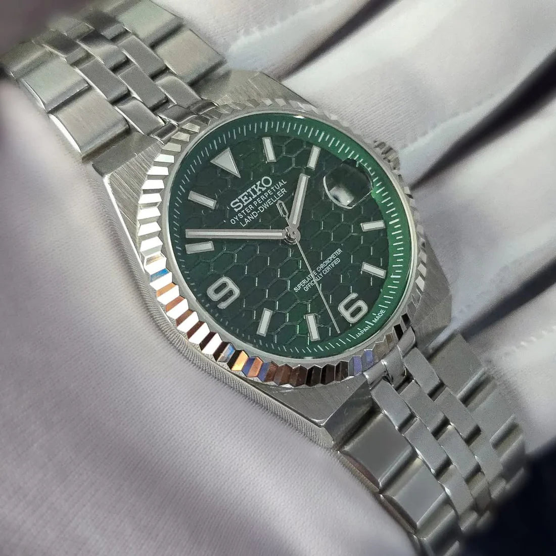 Land-Dweller "Green" - Reloj personalizado con movimiento automático NH35 y cristal de zafiro | XP Watch Co.