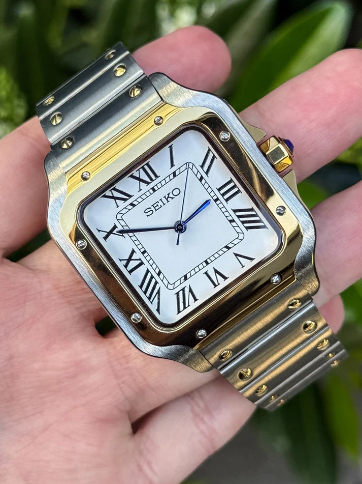 Santeiko Mod "Two Tone" White - Reloj personalizado con acero inoxidable 316L y cristal de zafiro | XP Watch Co.