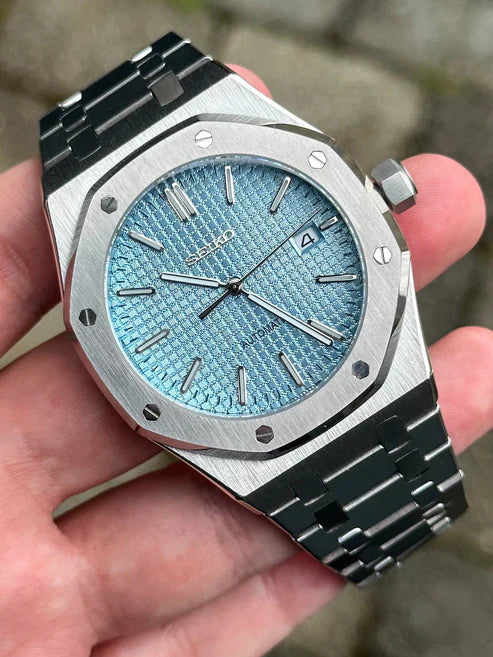 ROAK "Light Blue" - Reloj personalizado con movimiento automático NH35 y cristal de zafiro | XP Watch Co.