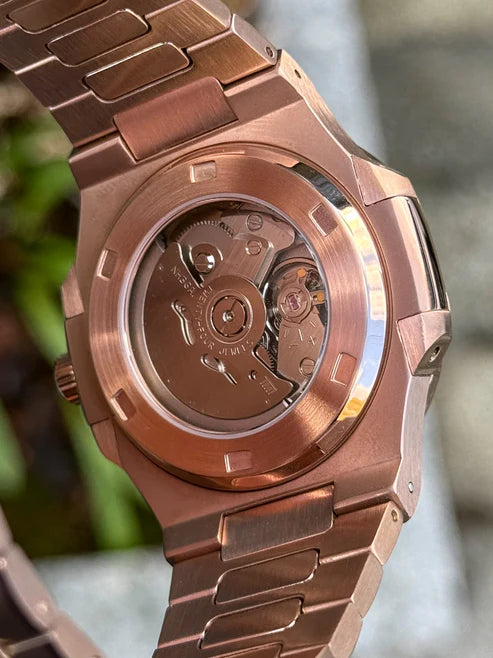 Nautic Mod "Rose Gold Chocolate" - Reloj personalizado con movimiento automático NH35 y acero inoxidable 316L | XP Watch Co.