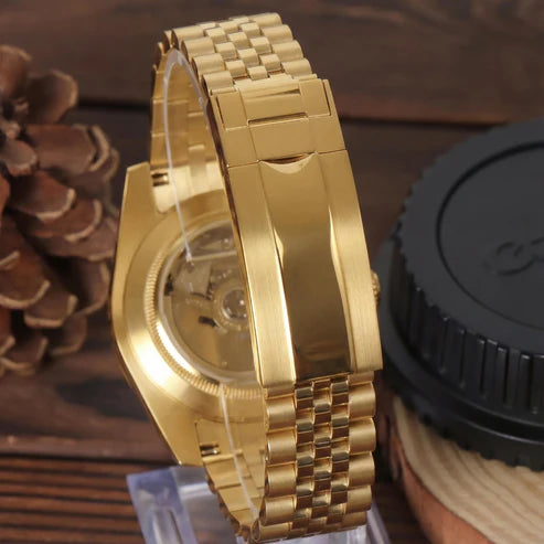Sky-Dweller Gold "White" - Reloj personalizado con movimiento automático NH35 y cristal de zafiro | XP Watch Co.