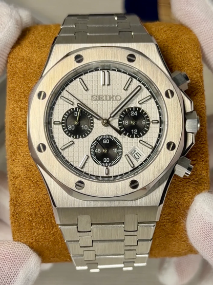 ROAK Chronograph Panda - Reloj personalizado con cronógrafo VK63 y acero inoxidable 316L | XP Watch Co.
