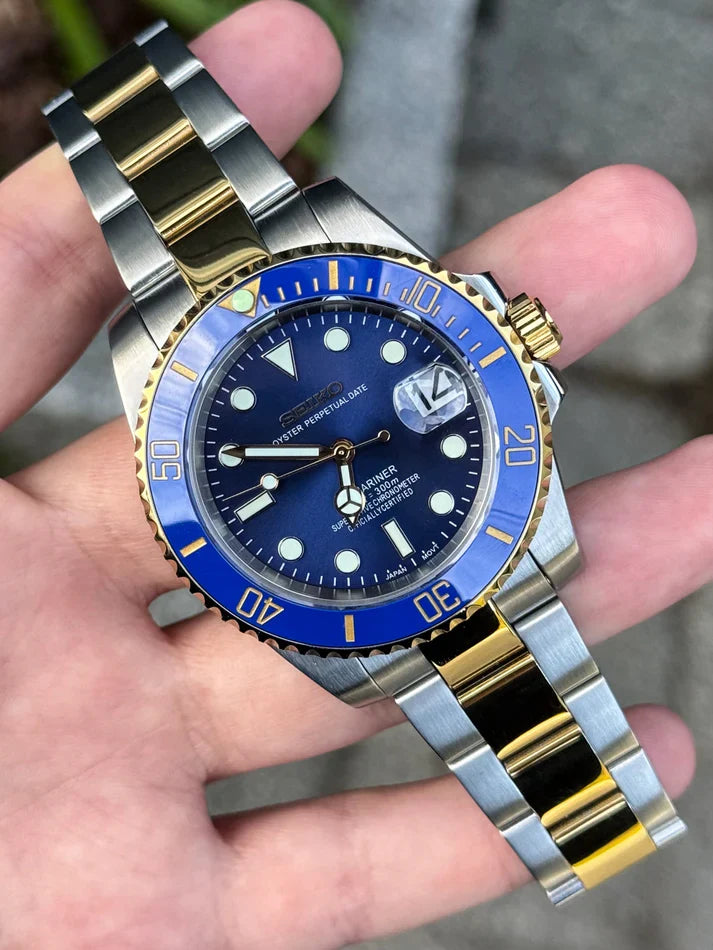 Sub-Diver "Two Tone Blue" con movimiento NH35, acero 316L y cristal zafiro | XP Watch Co.