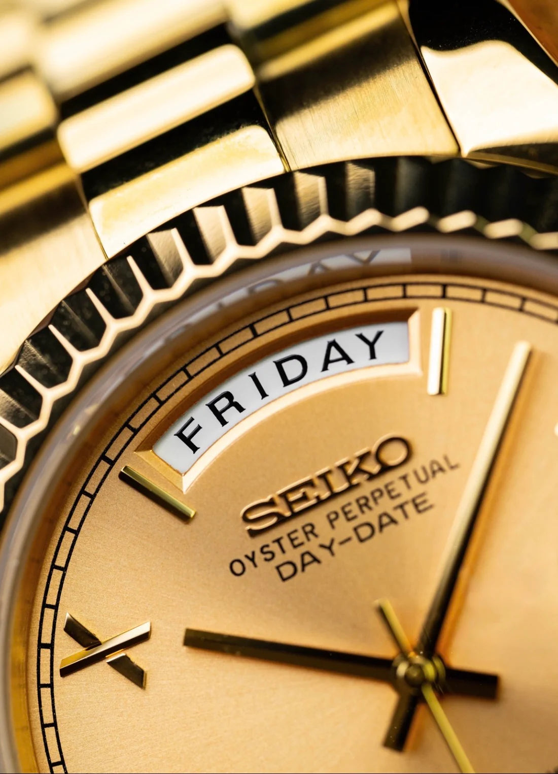DD-President "Gold Roman" - Reloj personalizado con cristal de zafiro y acero inoxidable 316L | XP Watch Co.
