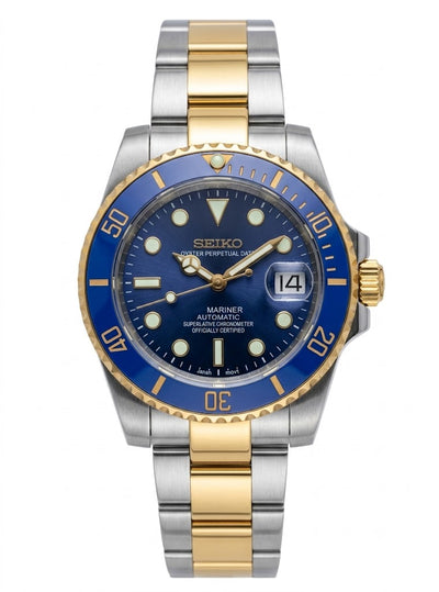 Sub-Diver "Two Tone Blue" - Reloj personalizado con cristal de zafiro y acero inoxidable 316L | XP Watch Co.