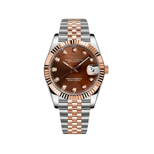 Reloj Automático XP Mod XP Mod DJ-Fluted "Twotone Crystal Champagne" - movimiento NH35, acero 316L, cristal zafiro | XP Watch Co.