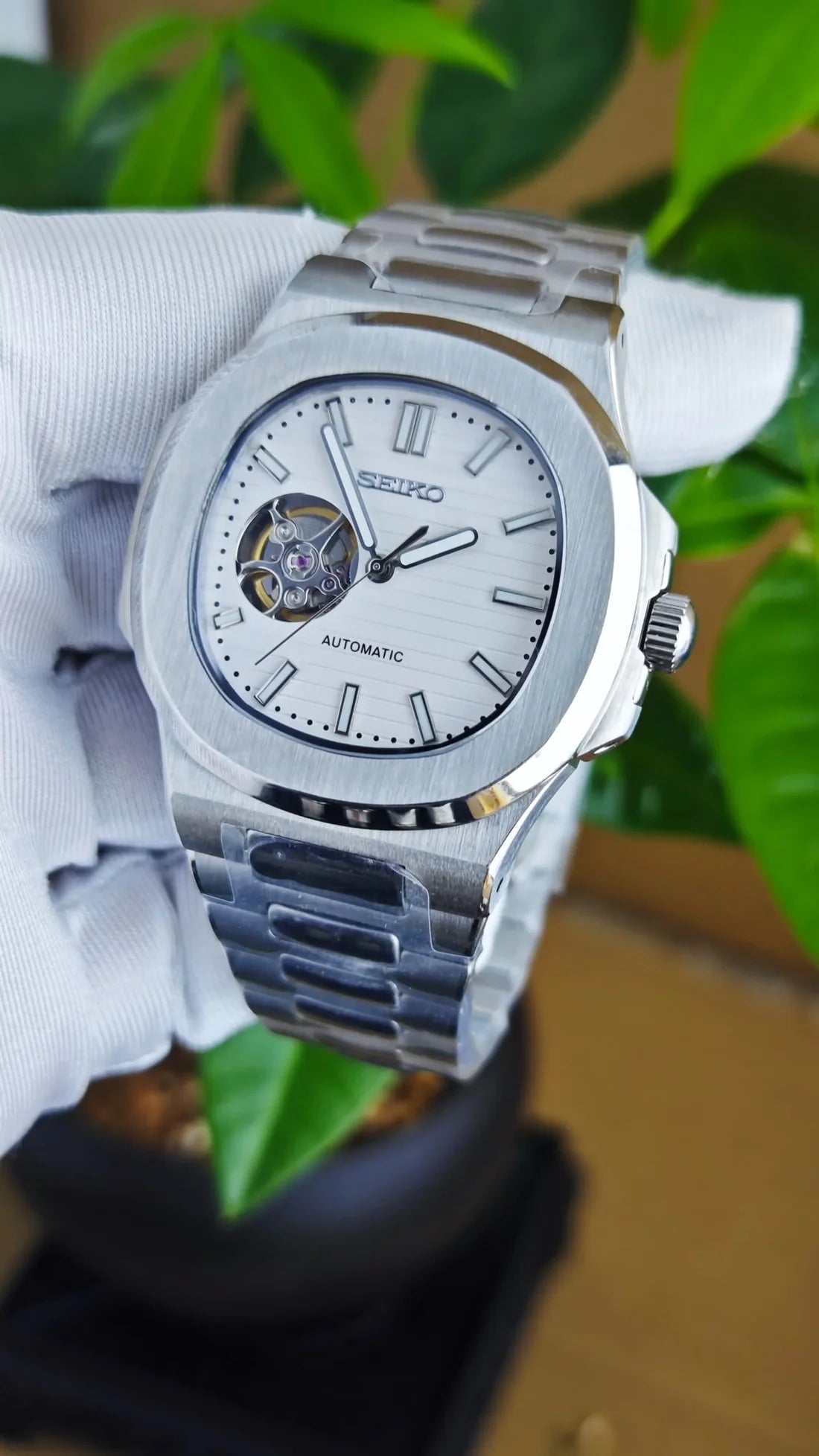 Nautic "Open Heart" White - Reloj mecánico personalizado con movimiento automático NH35 y acero inoxidable 316L | XP Watch Co.