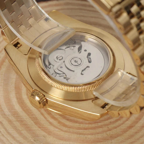 Sky-Dweller Gold "White" - Reloj personalizado con movimiento automático NH35 y cristal de zafiro | XP Watch Co.