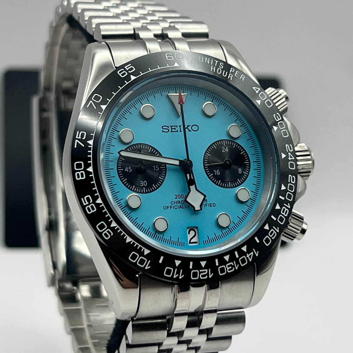 D-racing BlackBay Turquoise Chrono - Reloj personalizado con cristal de zafiro | XP Watch Co.