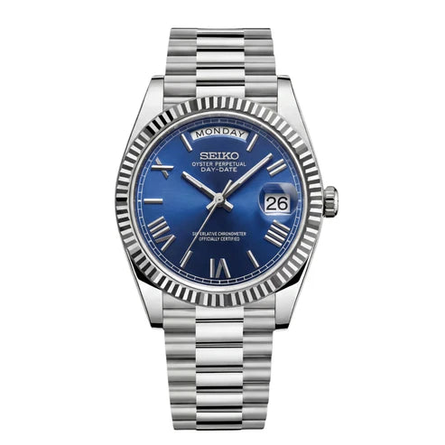 DD-President "Royal Blue Roman" - Reloj personalizado con movimiento automático NH35 y cristal de zafiro | XP Watch Co.