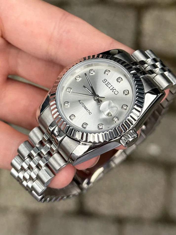 Ladyjust "Silver Diamond" - Reloj personalizado con cristal de zafiro y acero inoxidable 316L | XP Watch Co.
