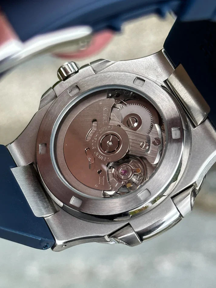 Nautic Mod "Navy Blue" Rubber - Reloj personalizado con movimiento automático NH35 y cristal de zafiro | XP Watch Co.