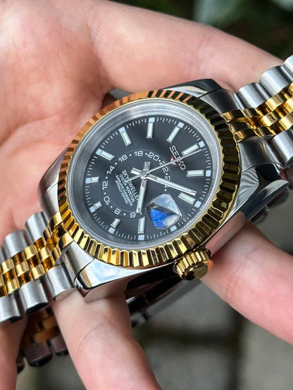 Sky-Dweller | Two Tone Gold "Negro" con movimiento NH35 acero 316L cristal zafiro | XP Watch Co.