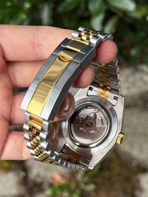 Sky-Dweller | Two Tone Gold "Blanco" NH35 automático acero 316L cristal zafiro | XP Watch Co.