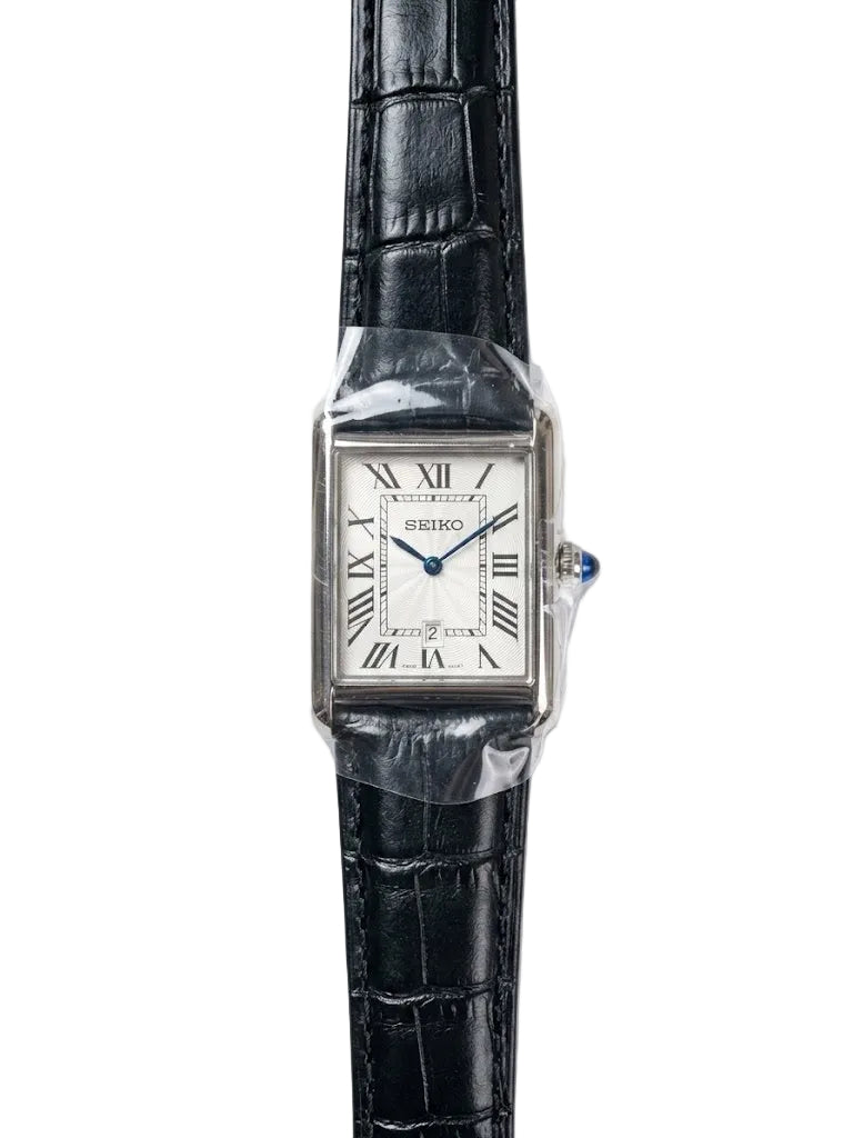 Santeiko Tank Negro Vintage - Reloj personalizado con movimiento automático NH35 y cristal de zafiro | XP Watch Co.