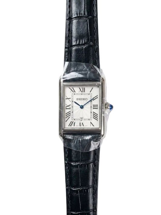 Santeiko Tank Negro Vintage - Reloj personalizado con movimiento automático NH35 y cristal de zafiro | XP Watch Co.