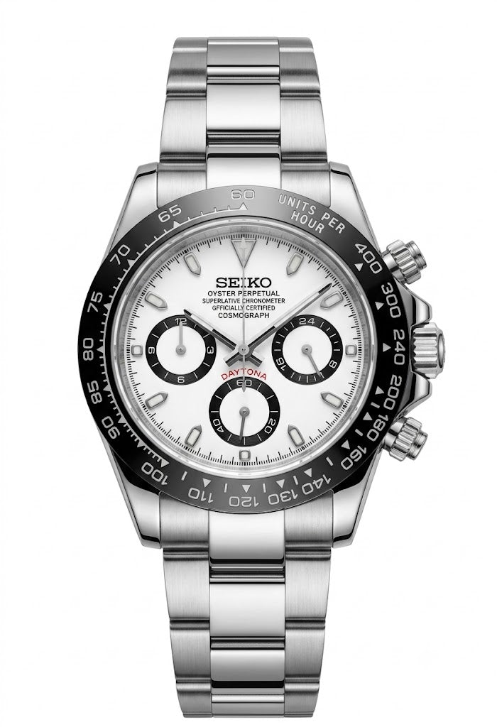 D-Racing "Panda" - Reloj personalizado con cristal de zafiro y acero inoxidable 316L | XP Watch Co.