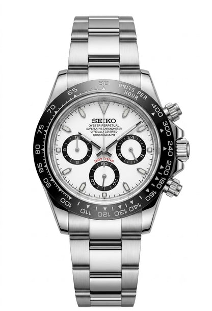 D-Racing "Panda" - Reloj personalizado con cristal de zafiro y acero inoxidable 316L | XP Watch Co.