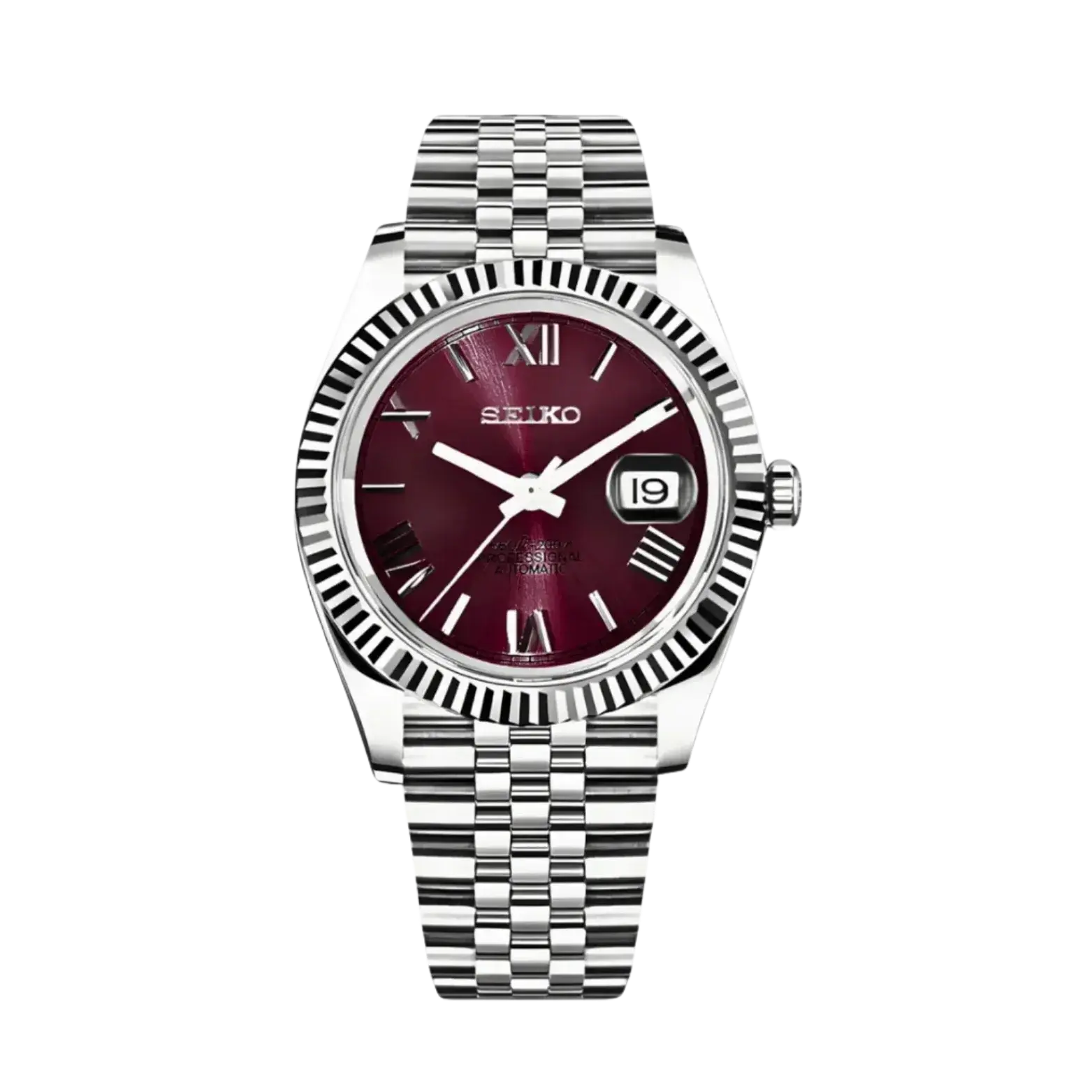 DJ-Fluted "Purple Roman" - Reloj personalizado con movimiento automático NH35 y cristal de zafiro | XP Watch Co.