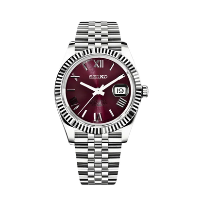 DJ-Fluted "Purple Roman" - Reloj personalizado con movimiento automático NH35 y cristal de zafiro | XP Watch Co.