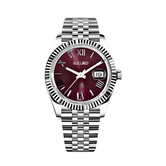 DJ-Fluted "Purple Roman" - Reloj personalizado con movimiento automático NH35 y cristal de zafiro | XP Watch Co.