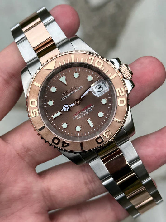Yacht Master "Rose" - Reloj personalizado con cristal de zafiro y acero inoxidable 316L / 904L | XP Watch Co.
